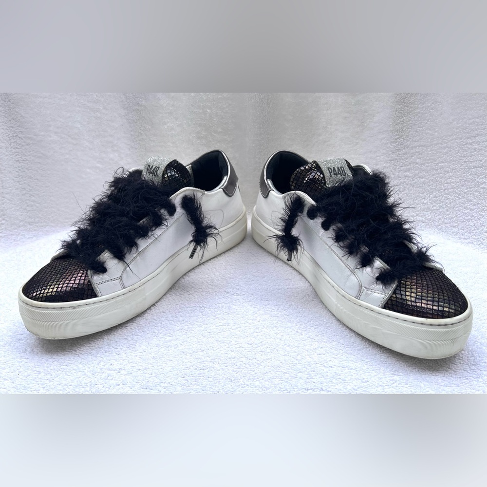 P448 Thea Platform Leather Sneakers - Turan - Sz EU 39 / US 8.5 - Picture 6 of 14